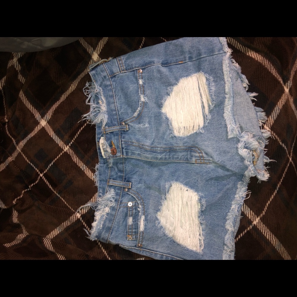 Forever 21 blue jean high waisted shorts